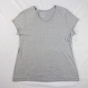Champion Heather Gray V Neck Slim Tee Shirt Womens Large